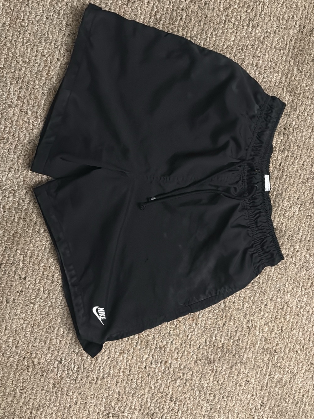 Nike Black Athletic Shorts with White Logo